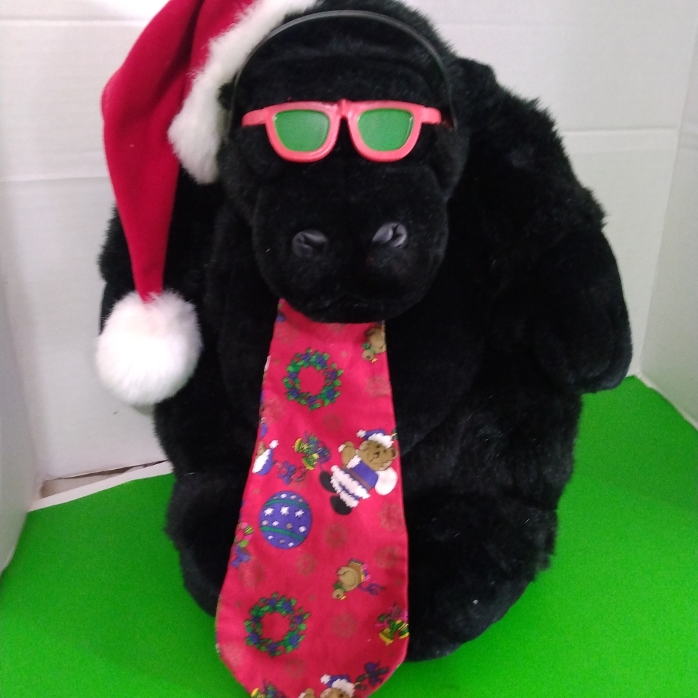 Holiday Santa Cool Gorilla Stuffed Animal